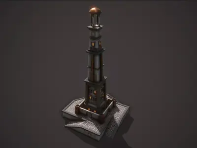 Roman-Greek Lighthouse Low-poly 3D model