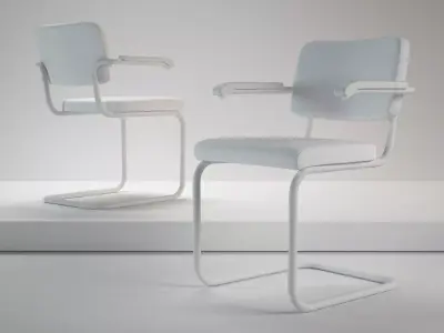 S 64 chair with chrome frame and fabric 3D model