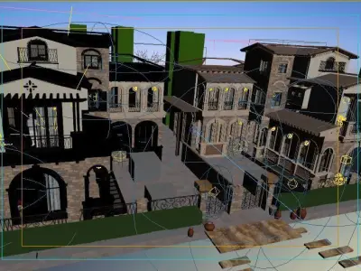 Exterior House With Landscape 3D model