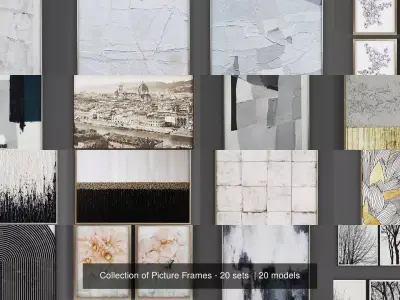 Collection of Picture Frames - 20 sets  3D Model Pack 4
