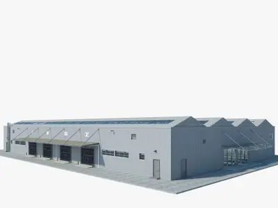 Warehouse Logistic 3 interior and exterior 3D model