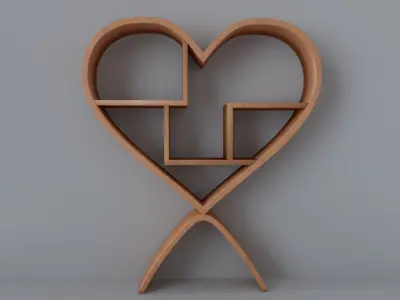 Shelf in the form of heart 3D model