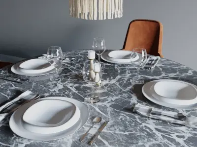 CB2 Dinning set 3D model