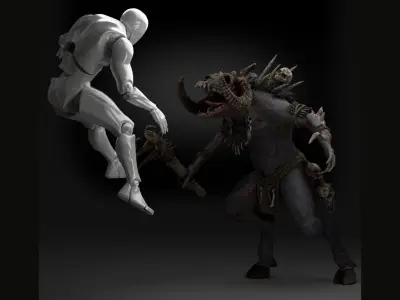 Wendigo Ram Rigged Low-poly 3D model
