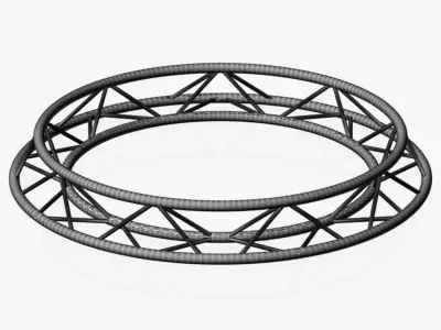 Circle Triangular Truss Full diameter 300cm 3D print model