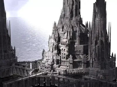 Maleficent castle Tower city  3D model