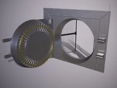 Metal Bank Safe - Vault - PBR Game Ready - Low-poly 3D model Low-poly 3D model