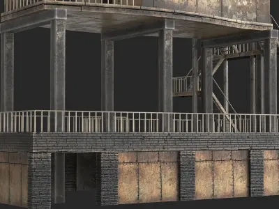 Building Castle Rust Low-poly 3D model
