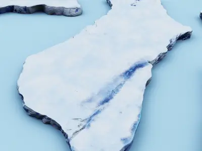 Iceberg ice floe cartoon 3D model