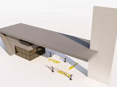 Contemporary Architectural Entrance Gate Low-poly 3D model