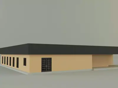 cafe building 3D model buy