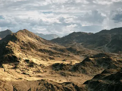 Desert Mountain Low-poly 3D model purchase