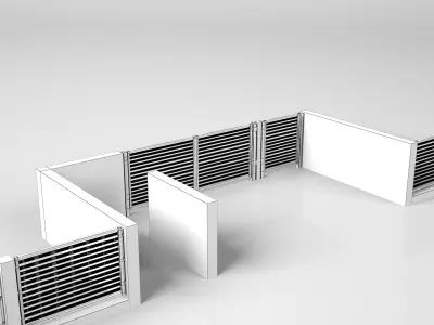 Gate with fence 3D model