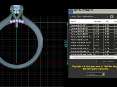 Ring and  Earring with a diamond  3D print model