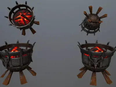 Brazier Light Low-poly 3D model