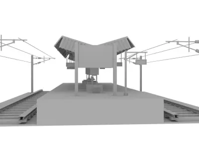 india Railway station  Platform  LOW POLY Free 3D model