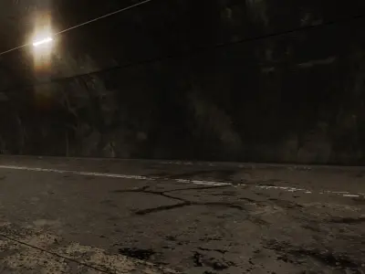 Tunnel with sign that says france Low-poly 3D model