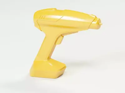 Cordless drill concept or a sci-fi laser gun low-poly Low-poly 3D model