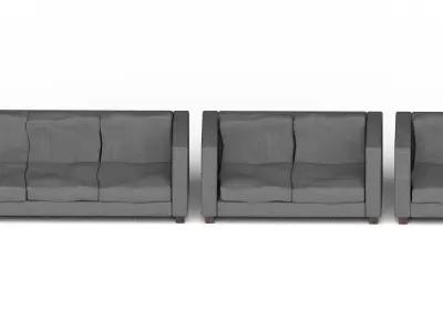 Couch Set 01 Low-poly 3D model