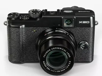 Fujifilm FinePix X20 advanced compact digital camera Low-poly 3D model