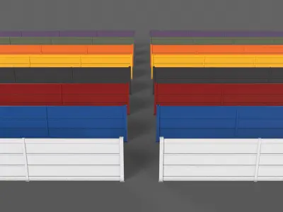 PBR Metal Fence 2 Low-poly 3D model