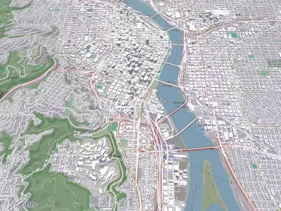 Cityscape Portland USA  3D model