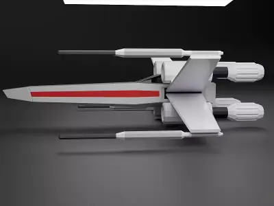 Lowpoly xwinger spaceship Low-poly 3D model