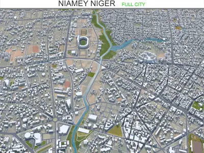 Niamey Niger 30km Low-poly 3D model