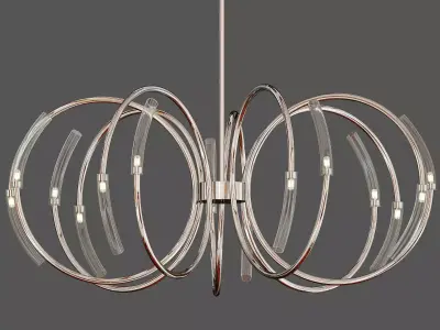 Halogen metal pendant lamp 3D model
