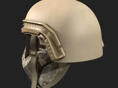 Helmet mask scifi military combat soldier armor  Low-poly 3D model