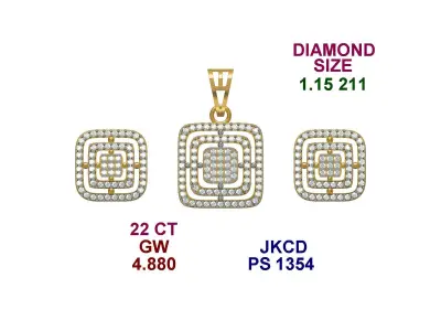 22k gold light weight maicro daimond pendant set  3D print model