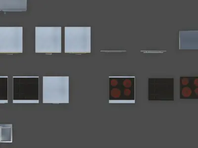 2d furniture floorplan top view PSD 3D model render realistic 3D 3D model