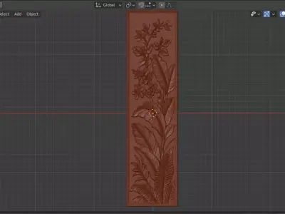 Modern floral Relief Panel Wall Decor Set STL Mural CNC 365 3D model