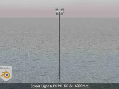 Street Light 6 F4 M1 K0 A1 6000mm Low-poly 3D model