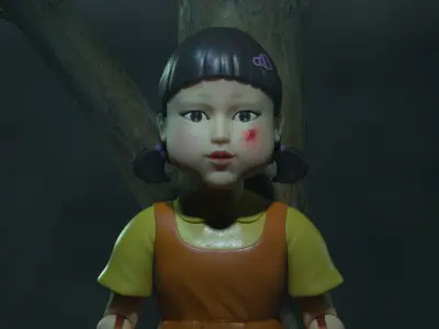 The murder Doll in the Squid Game 3D model