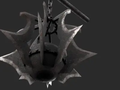 Hanging Torch Low-poly 3D model