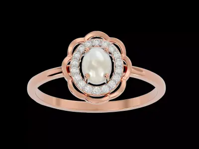 Light Minimalist Diamond Ring Earrings Pendant Set 3D print model