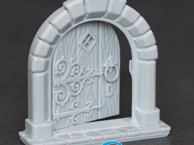 Medieval castle door 3D print model