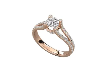 Women Light Weight Solitare Diamond Wedding Ring   12 3D print model