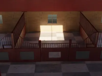 Horse Stable Low-poly 3D model