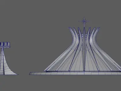 The Cathedral of Brasilia  Low-poly 3D model