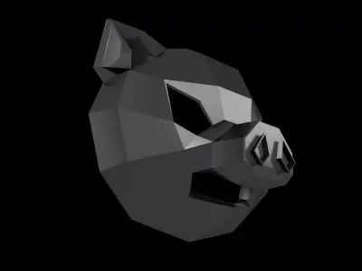 Lowpoly Pig Mask V1 004 Low-poly 3D model