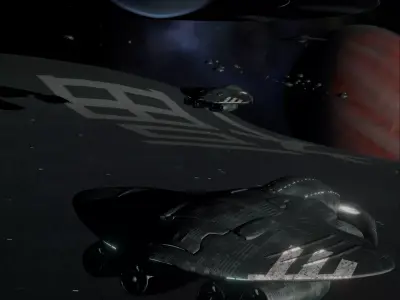 Space ships in space 3D model