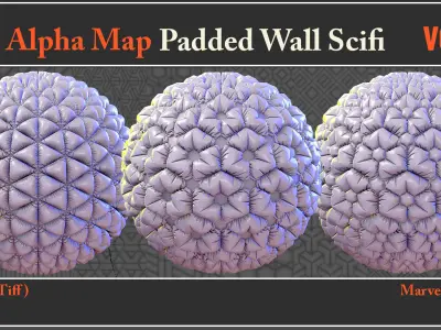 120 Alpha Maps Padded Wall SCIFI Texture