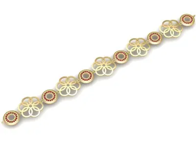 Elegant Flower Circle Bracelet for Women  2551 3D print model
