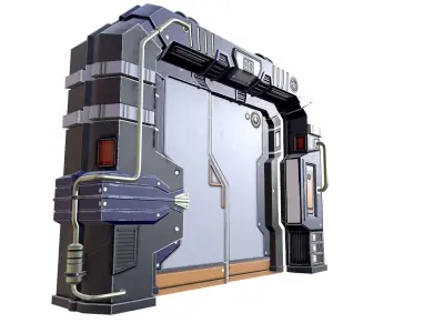 electronic gate electric door  Low-poly 3D model