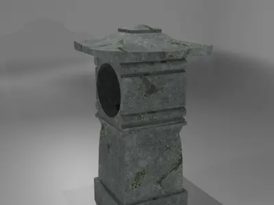 Asian lantern Low-poly 3D model