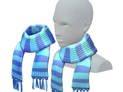 Cartoon High Poly Subdivision Winter Scart Low-poly 3D model