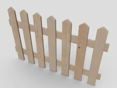 Wood Fence 2 Low-poly 3D model