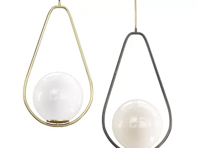 Chandelier pendant light with glass ball hanging from it Low-poly 3D model